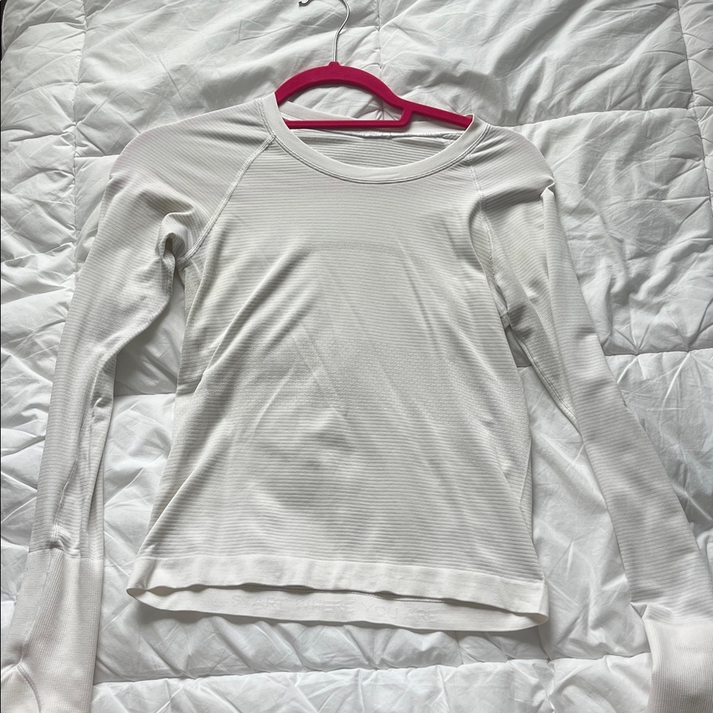 Lululemon Athletica White Long Sleeve Top
